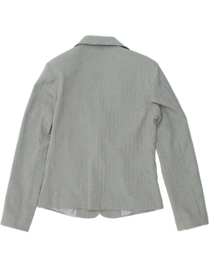 VINTAGE Womens 2 Button Blazer Jacket IT 46 Large Grey Polyester Vintage Vintage and Second-Hand Vintage from Messina Hembry 