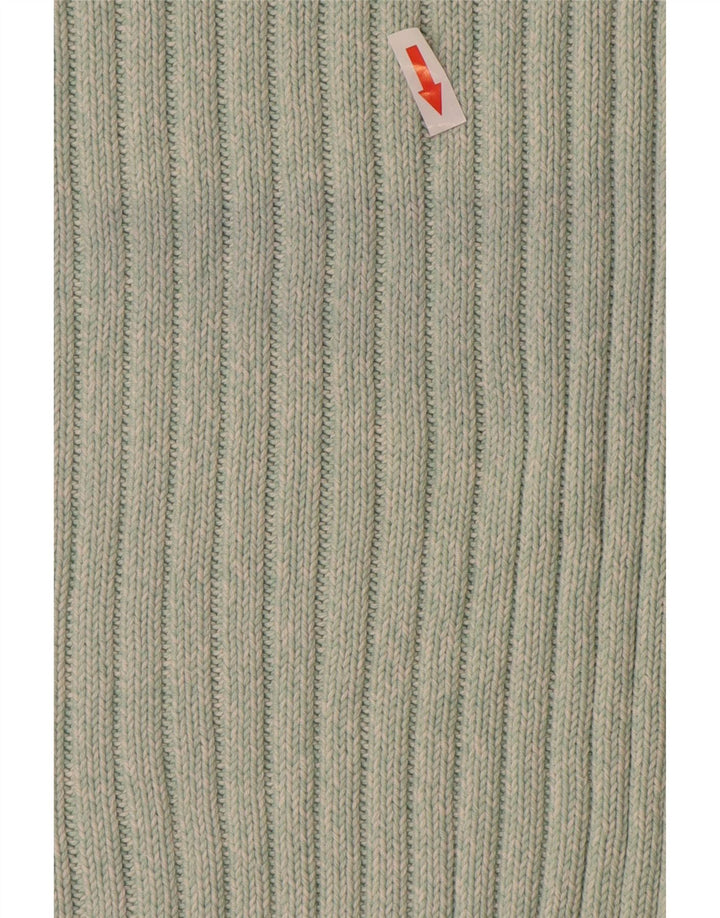 MARKS & SPENCER Womens Crew Neck Jumper Sweater UK 20 2XL Green Cotton