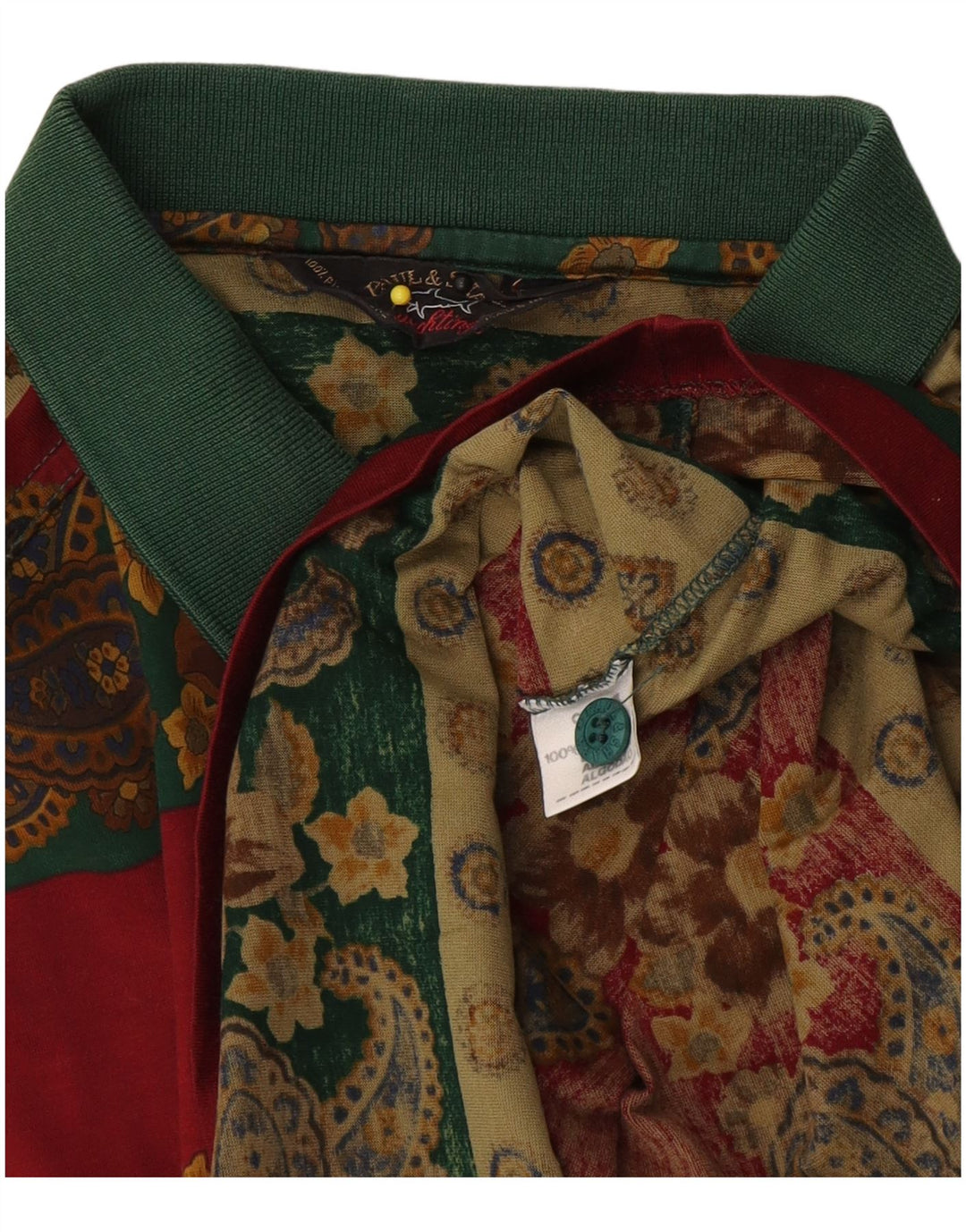 Paul & Shark Mens Polo Shirt Medium Multicoloured Floral Cotton