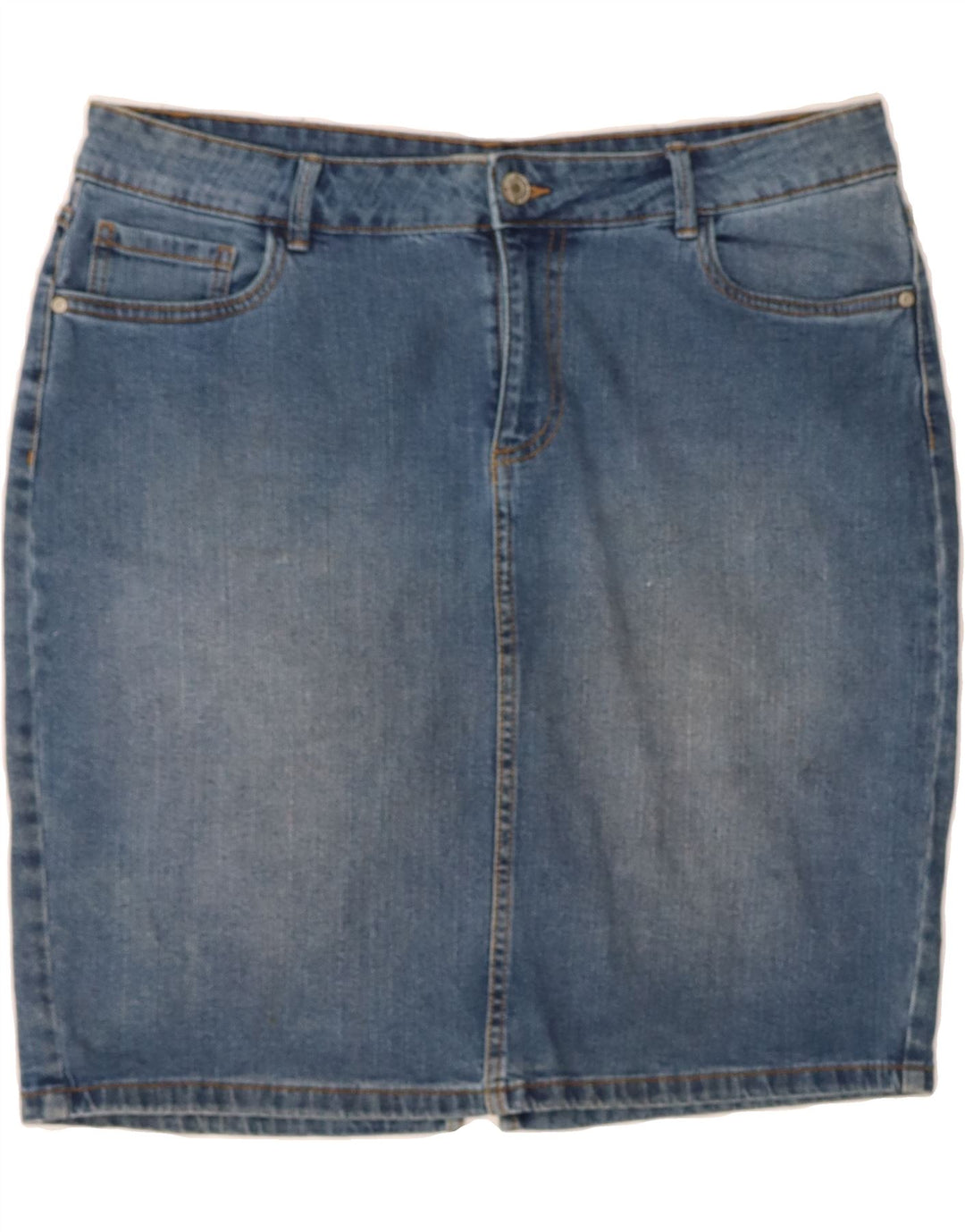 BLUE MOTION Womens Denim Skirt IT 48 XL W36 Blue Cotton Vintage Blue Motion and Second-Hand Blue Motion from Messina Hembry 