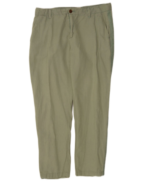 Gap Womens Girlfriend Regular Chino Trousers EU 44 XL W34 L27 Green Linen