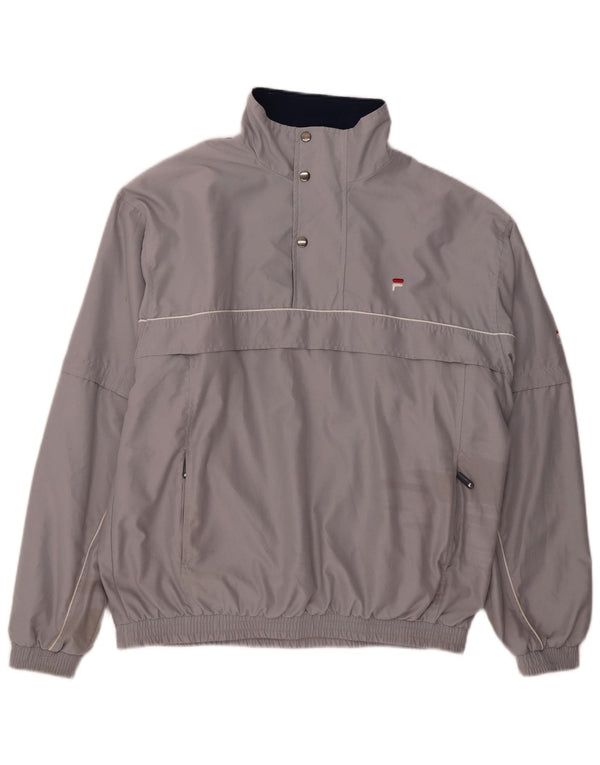 Fila Mens Pullover Tracksuit Top Jacket Large Grey Polyester