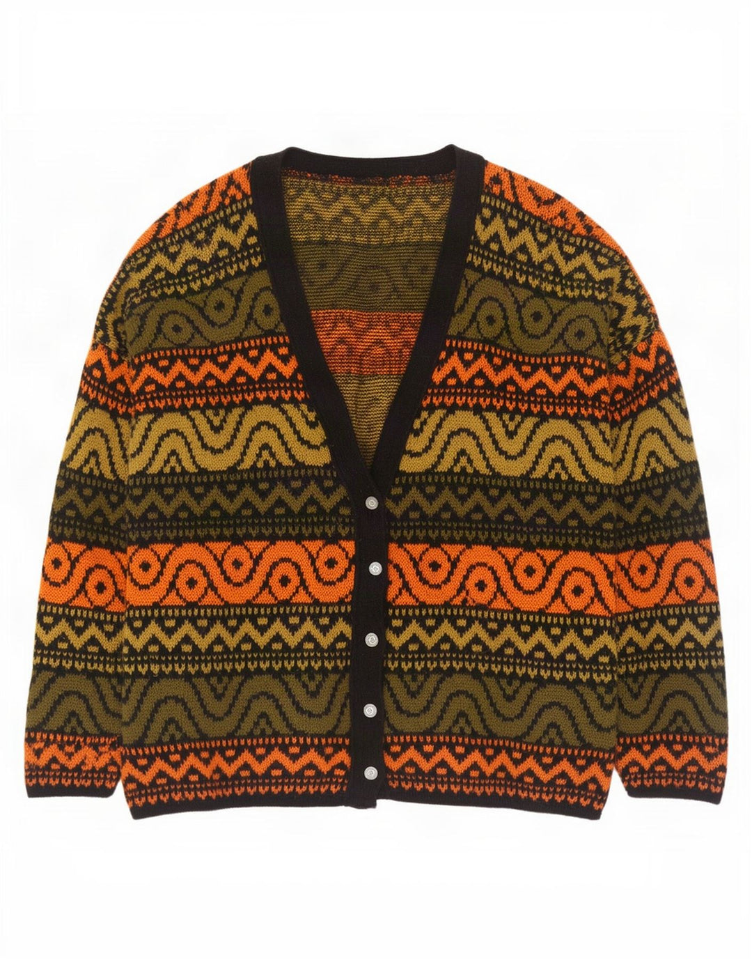 Vintage Womens Oversized Cardigan Sweater UK 18 XL Multicoloured Geometric
