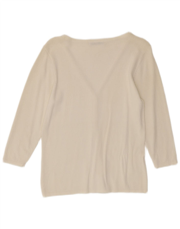 Marks & Spencer Womens Cardigan Sweater UK 10 Small Off White