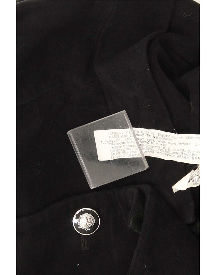 Zara Womens Overcoat UK 12 Medium Black Cotton