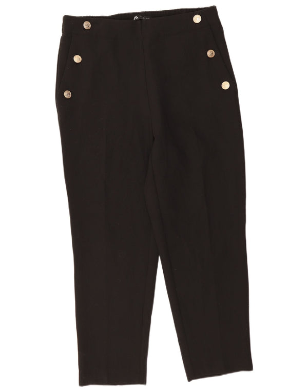 Zara Womens Tapered Chino Trousers Large W33 L27 Black Polyester