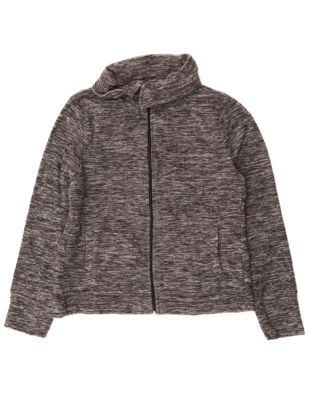 CALVIN KLEIN Womens Performance Fleece Jacket UK 14 Medium Grey Flecked