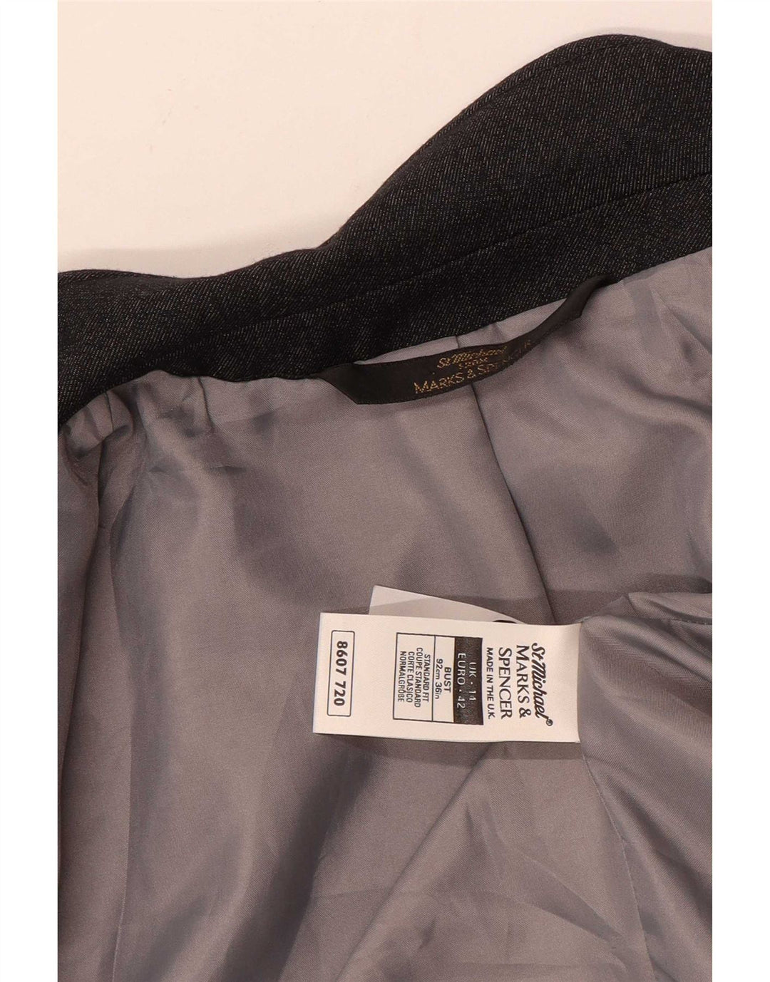 Marks & Spencer Womens St. Michael 1 Button Blazer Jacket UK 14 Large Grey