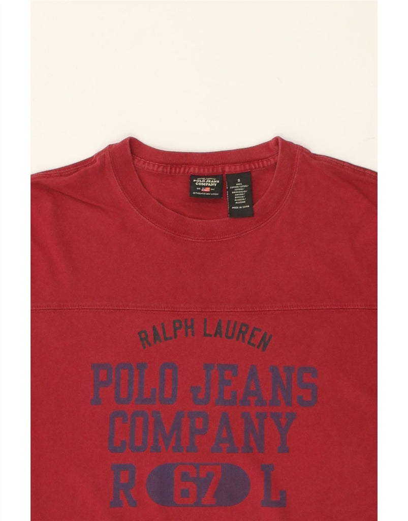 RALPH LAUREN Mens Graphic T-Shirt Top Small Red Cotton | Vintage Ralph Lauren | Thrift | Second-Hand Ralph Lauren | Used Clothing | Messina Hembry 