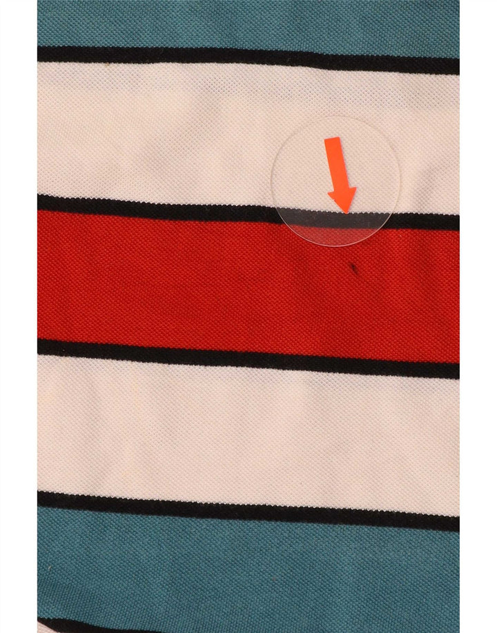 Lacoste Mens Polo Shirt Size 4 Medium Multicoloured Striped Cotton