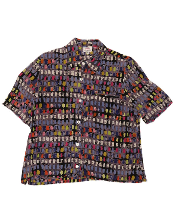 cherie Womens Short Sleeve Shirt Blouse IT 46 Large Multicoloured Geometric