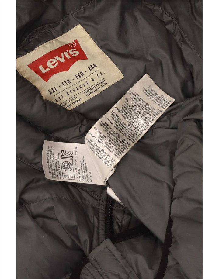 Levi's Mens Padded Jacket UK 44 2XL Grey Polyamide