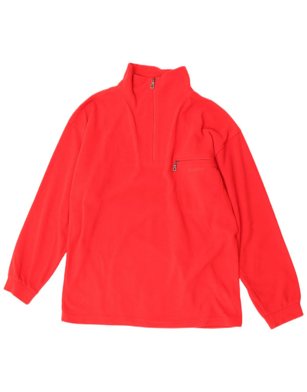 Schoffel Mens Zip Neck Fleece Jumper Medium Red