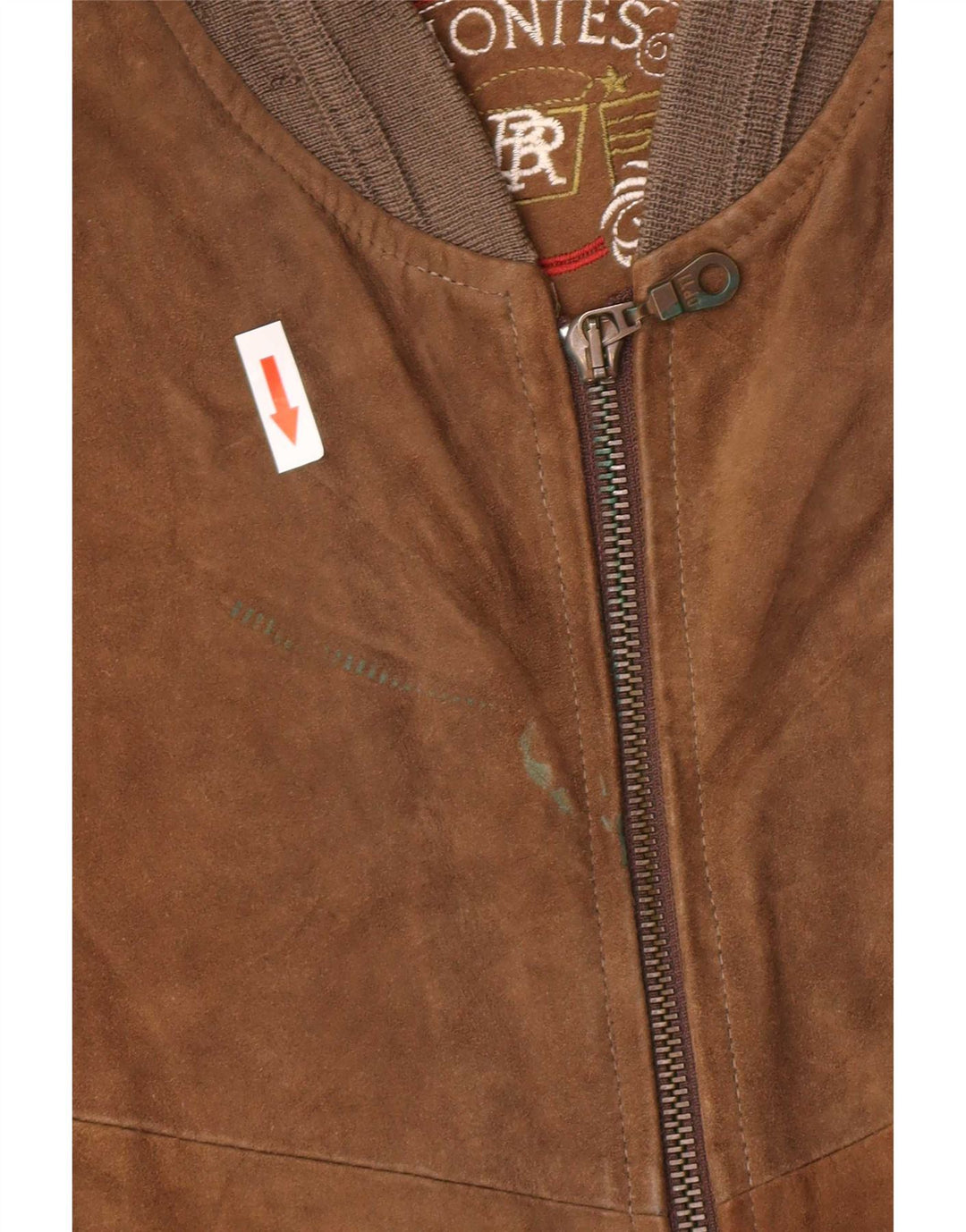 Montes Mens Suede Bomber Jacket EU 52 XL Brown Leather