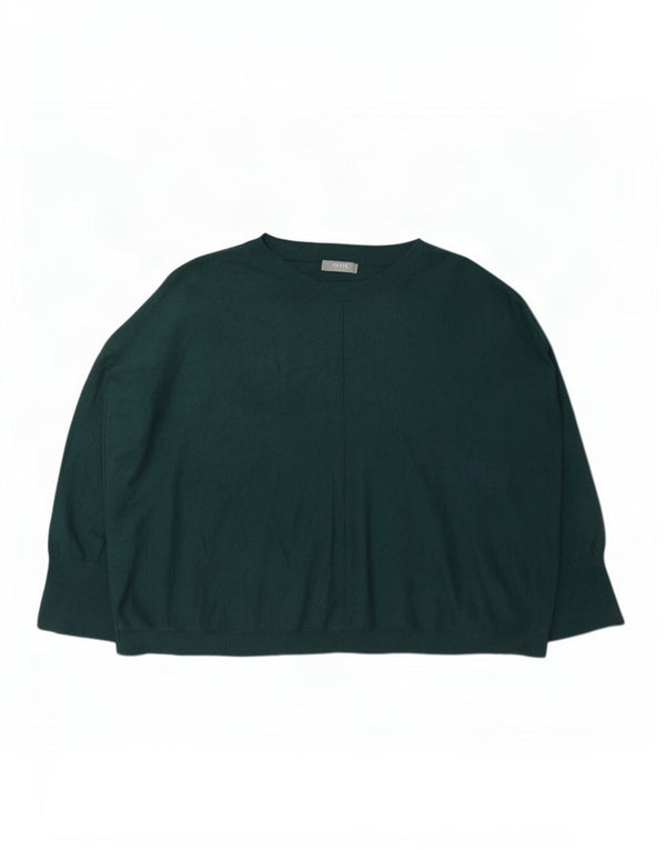 Oasis Womens Oversized Boat Neck Jumper Sweater UK 22 3XL Green Viscose