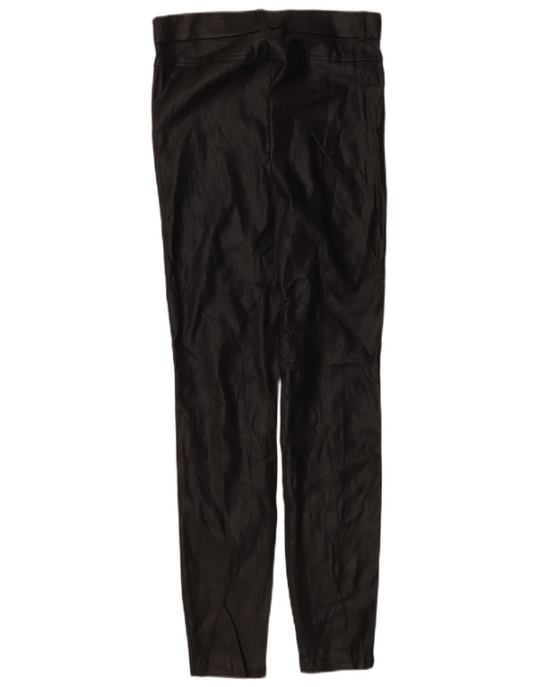 Zara Womens High Waist Faux Leather Leggings UK 14 Medium  Black