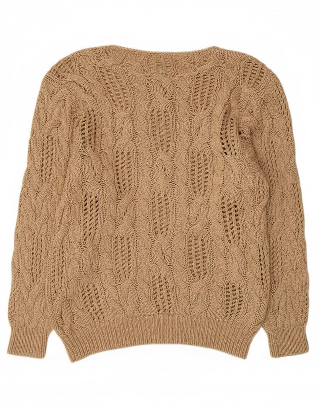 Madeleine Womens See Through Boat Neck Jumper Sweater EU 40/42 Medium Beige