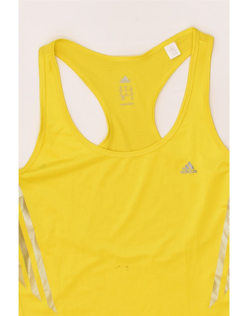 ADIDAS Womens Vest Top UK 10 Small Yellow Polyester | Vintage Adidas | Thrift | Second-Hand Adidas | Used Clothing | Messina Hembry 