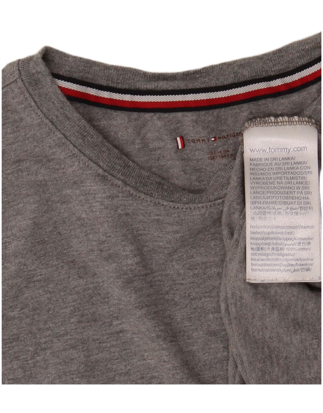 TOMMY HILFIGER Boys T-Shirt Top 13-14 Years Grey Cotton