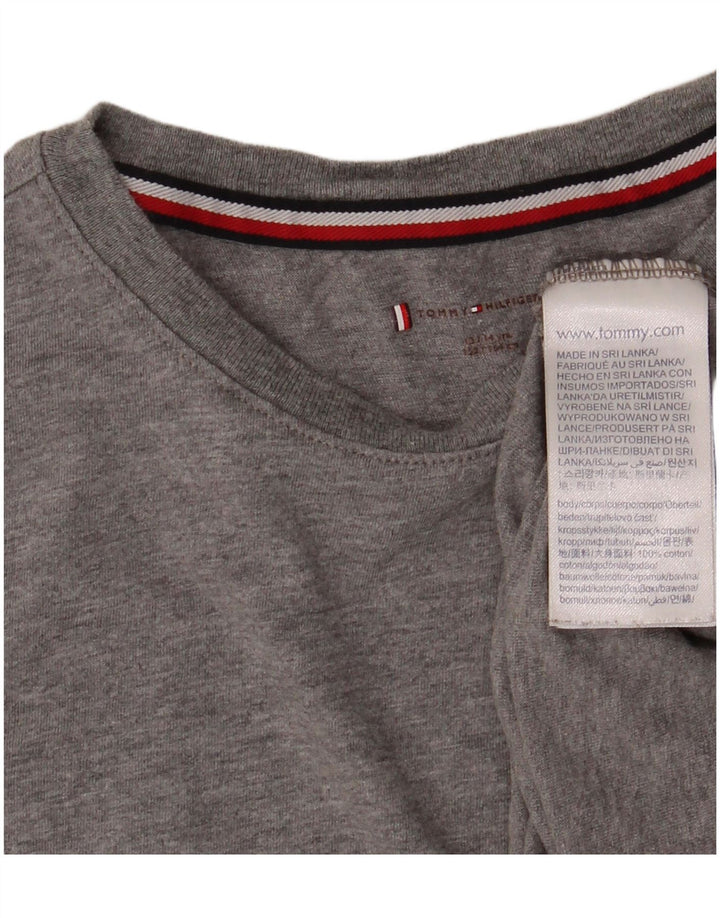 TOMMY HILFIGER Boys T-Shirt Top 13-14 Years Grey Cotton