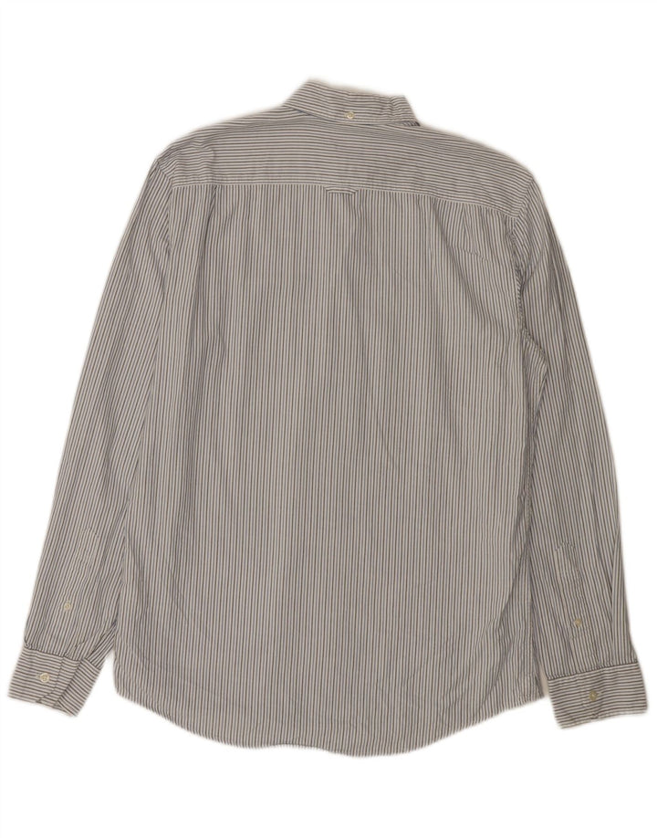 JACK WILLS Mens Classic Fit Shirt Medium Grey Pinstripe Cotton