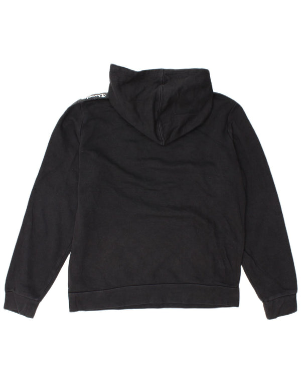 Champion Boys Graphic Hoodie Jumper 15-16 Years 2XL Black Colourblock