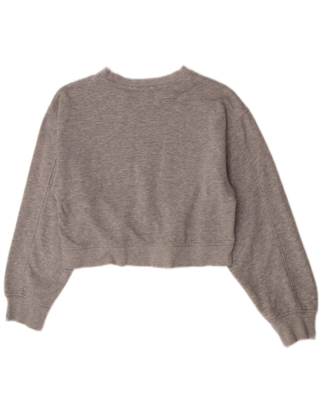 Zara Womens Crop Sweatshirt Jumper UK 12 Medium Grey