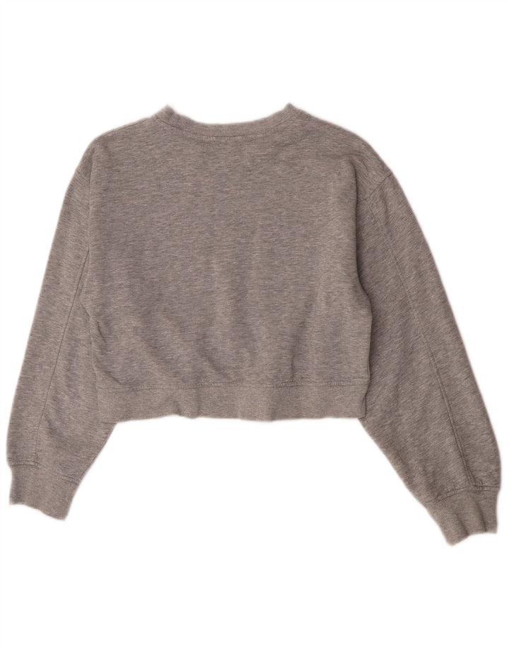 Zara Womens Crop Sweatshirt Jumper UK 12 Medium Grey