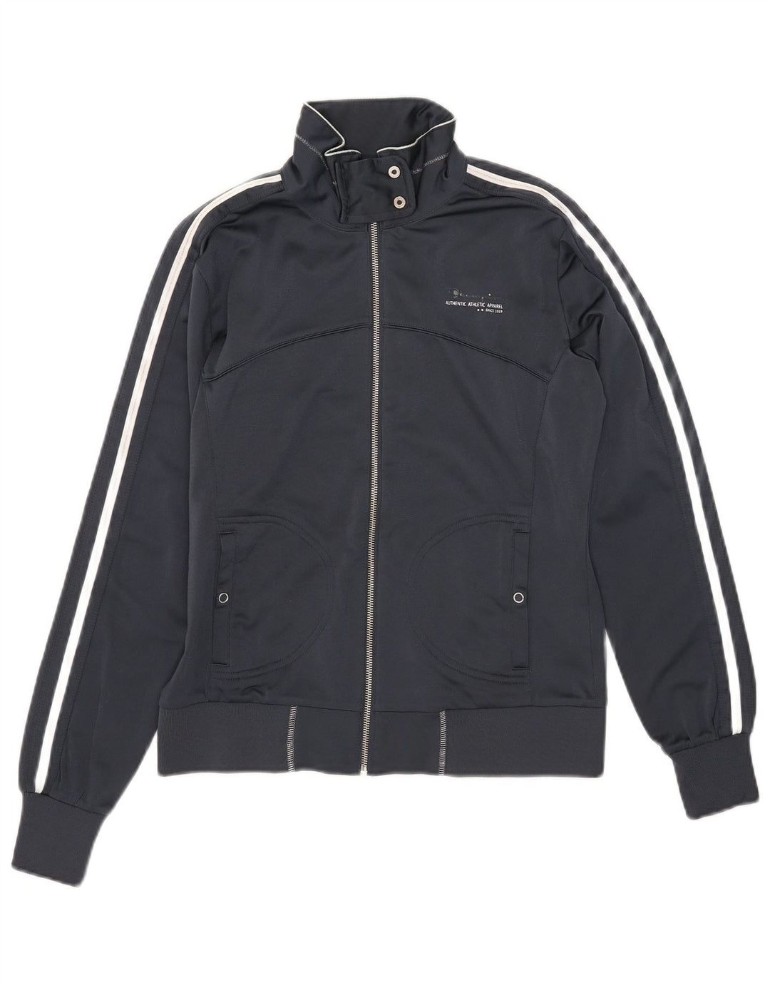 Champion Womens Heritage Fit Tracksuit Top Jacket UK 14 Medium Navy Blue