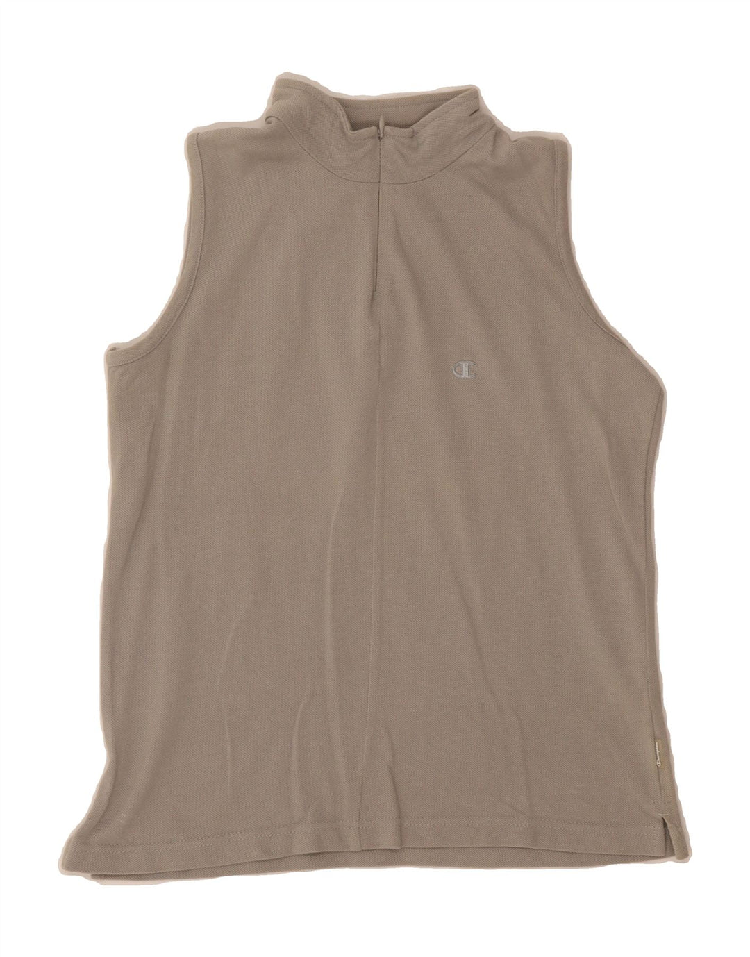 CHAMPION Womens Zip Neck Vest Top UK 12 Medium Grey Cotton Vintage Champion and Second-Hand Champion from Messina Hembry 