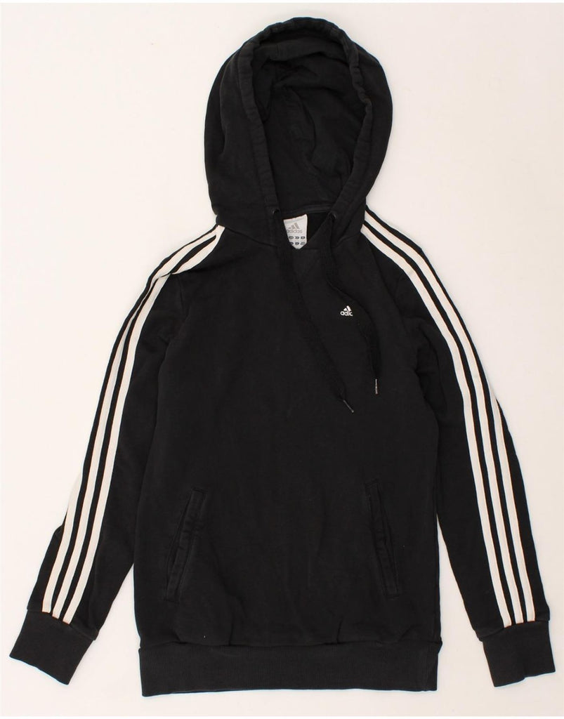 ADIDAS Womens Hoodie Jumper UK 8/10 Small Black | Vintage Adidas | Thrift | Second-Hand Adidas | Used Clothing | Messina Hembry 