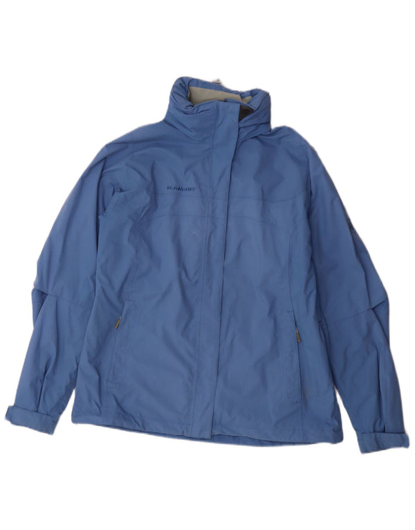 Mammut Womens Hooded Rain Jacket UK 16 Large Blue