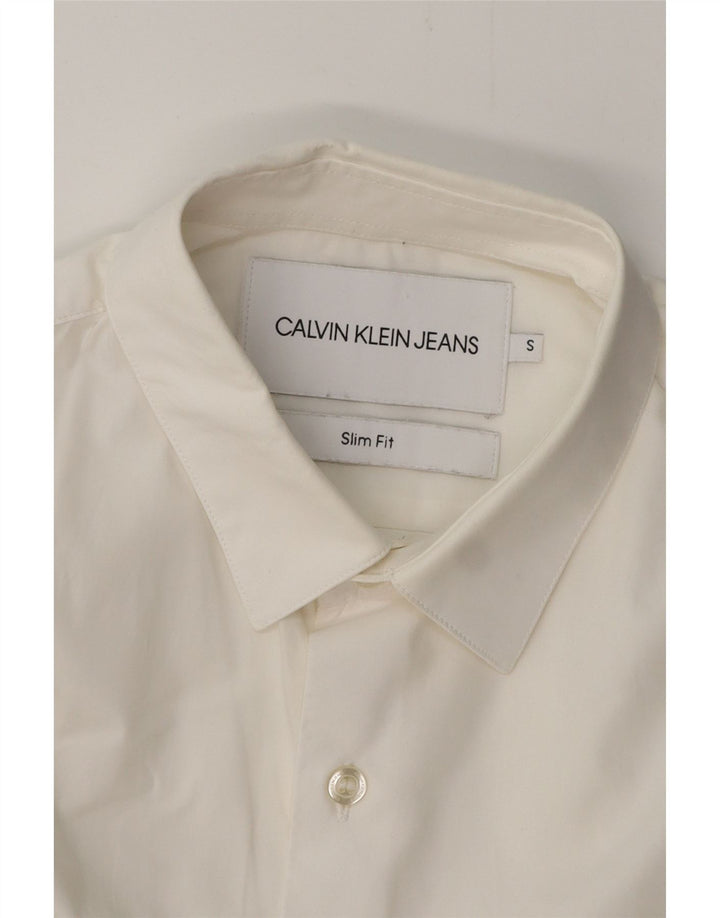 CALVIN KLEIN JEANS Mens Slim Fit Shirt Small White