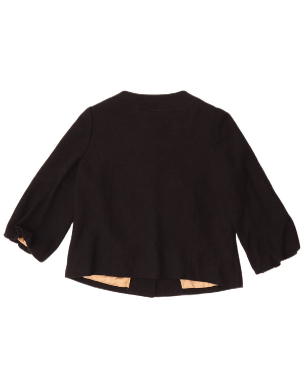 Monsoon Womens 3/4 Sleeve Bolero Jacket UK 10 Small Black Wool