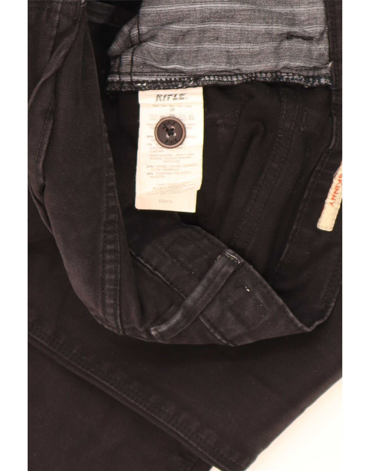 Rifle Womens Skinny Jeans W29 L32 Black Cotton