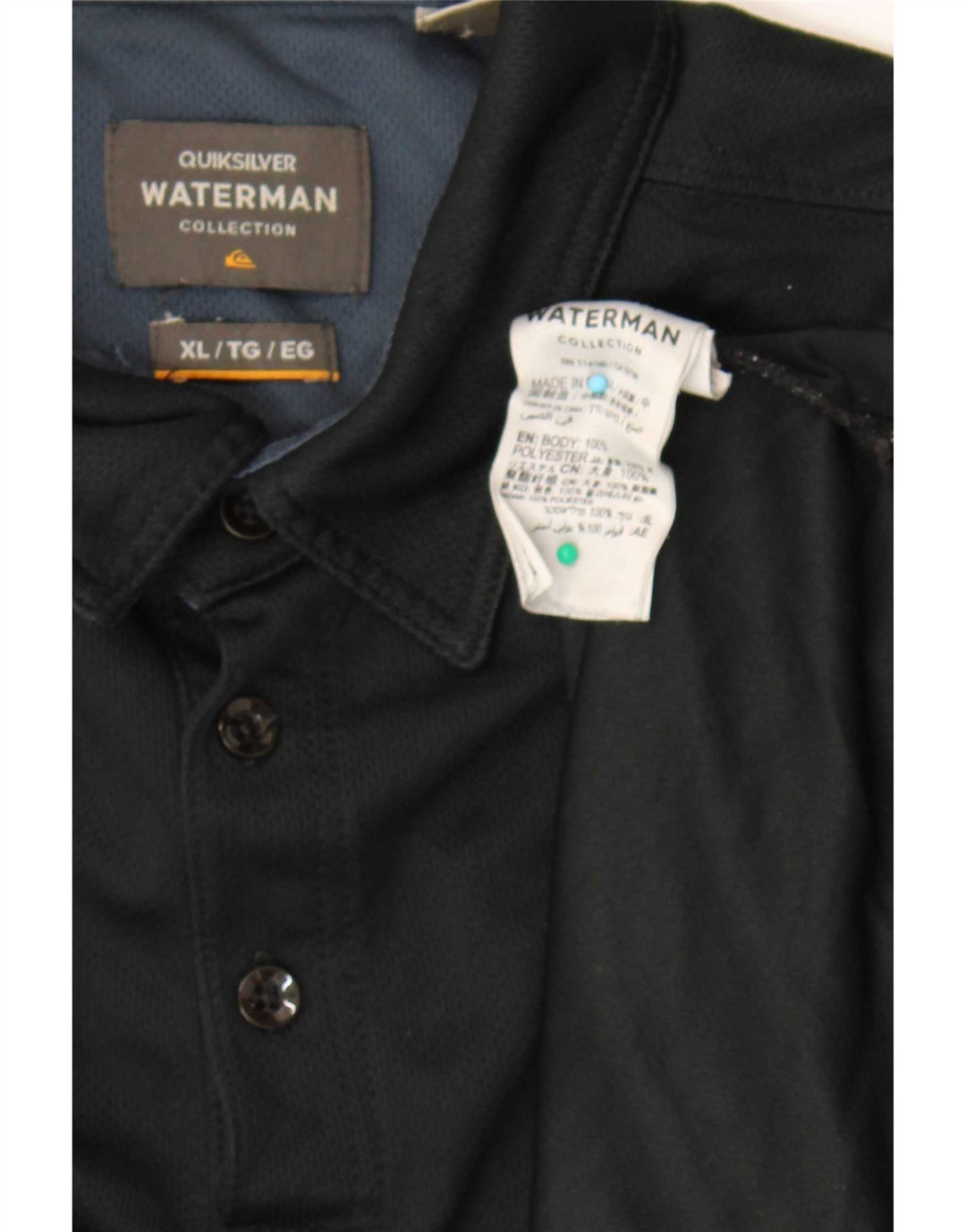 Quiksilver Mens Polo Shirt XL Black Polyester