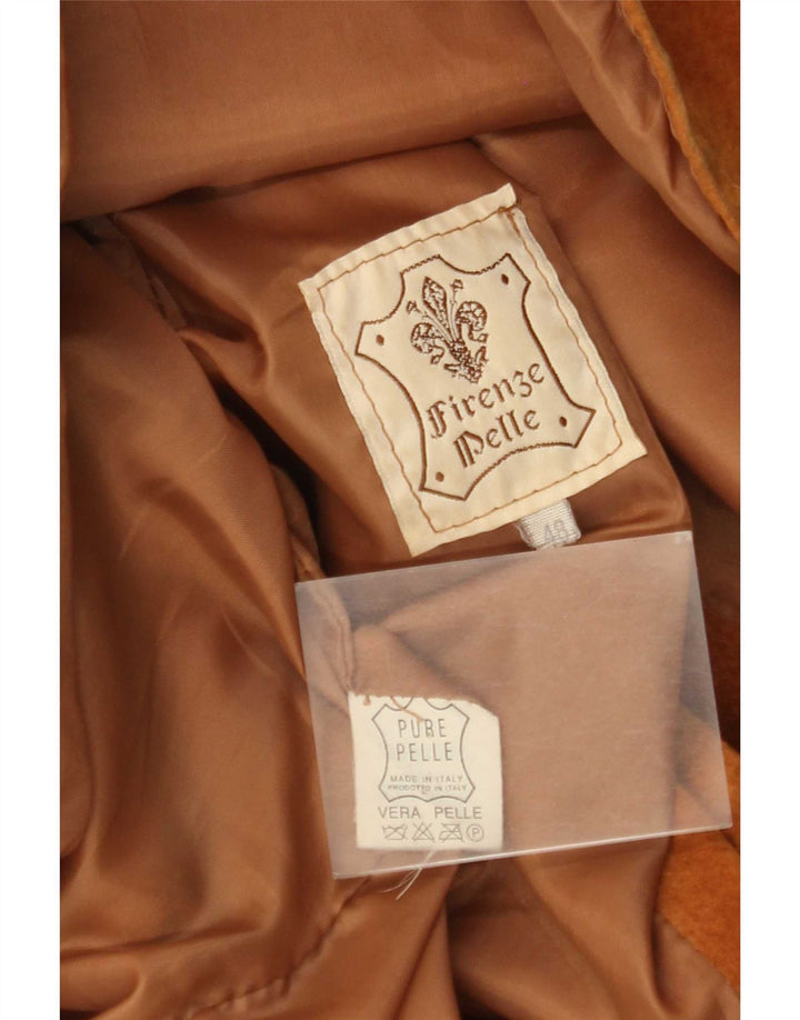 Vintage Womens Suede Jacket IT 48 XL Beige Leather