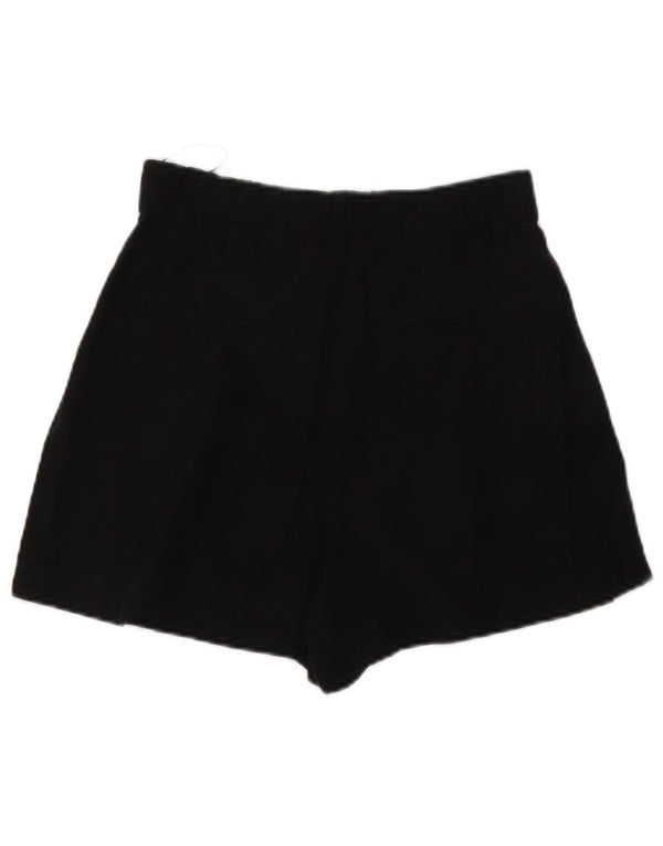 Zara Womens High Waist Chino Shorts XS W24 Black Lyocell