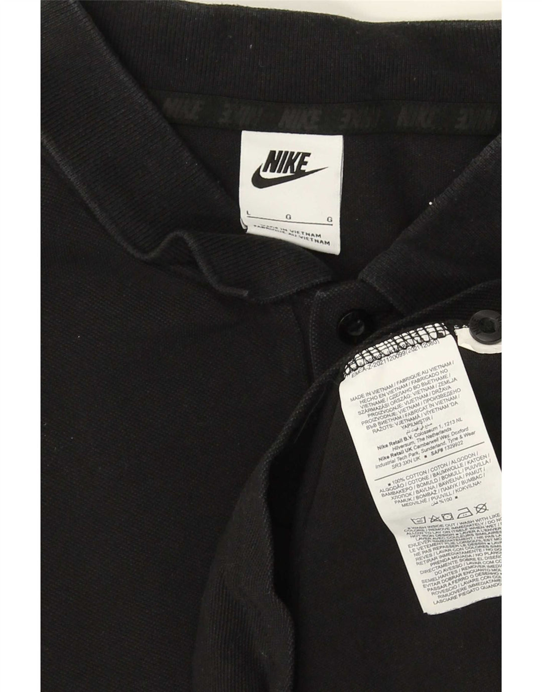 Nike Mens Polo Shirt Large Black Cotton