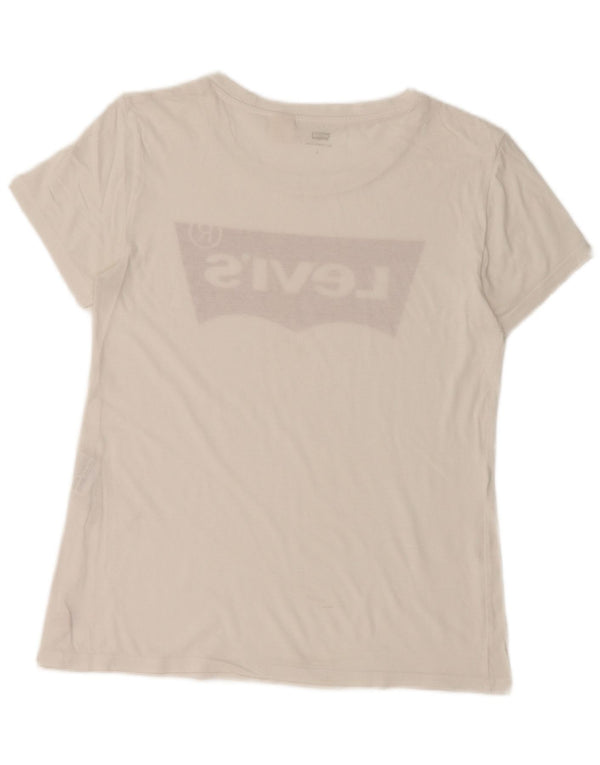 LEVI'S Womens Graphic T-Shirt Top UK 10 Small White