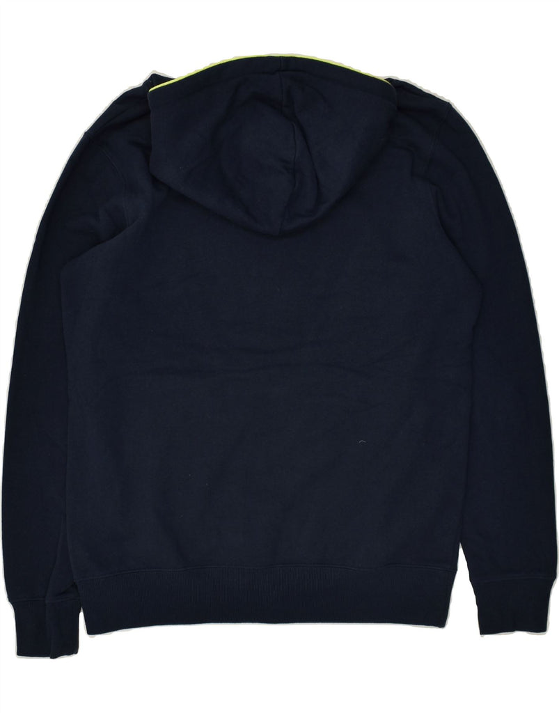 JACK & JONES Mens Hoodie Jumper Medium Navy Blue Colourblock Polyester | Vintage Jack & Jones | Thrift | Second-Hand Jack & Jones | Used Clothing | Messina Hembry 