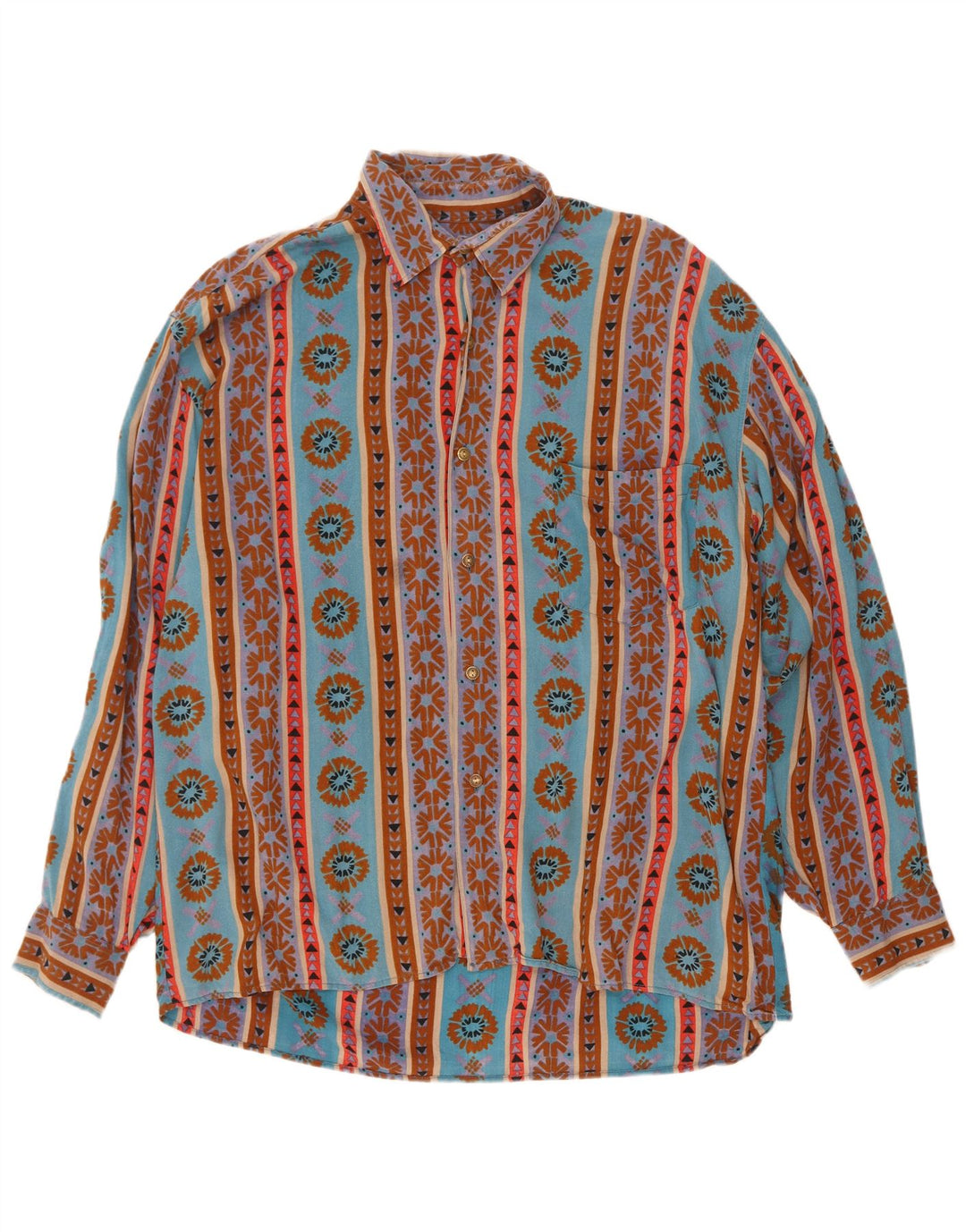Izaro Mens Shirt Large Blue Geometric