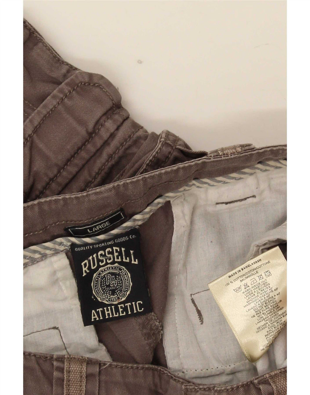 Russell Athletic Mens Cargo Shorts Large W34 Grey Cotton