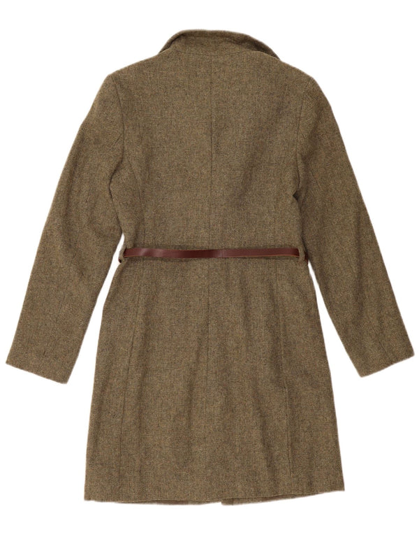 Zara Womens Long Sleeve Jumper Dress UK 14 Large Brown Wool
