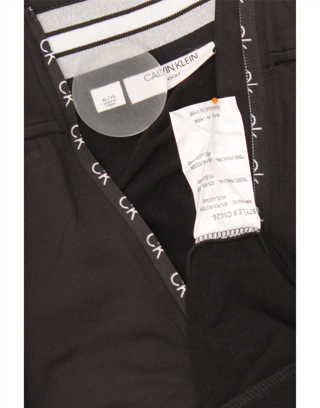 Calvin Klein Mens Golf Zip Neck Pullover Tracksuit Top XL Black Polyester