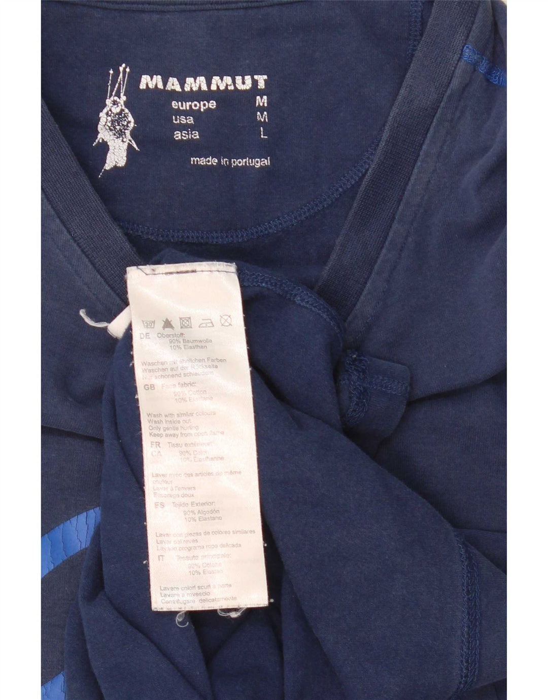 Mammut Mens Graphic Top Long Sleeve Medium Blue Cotton