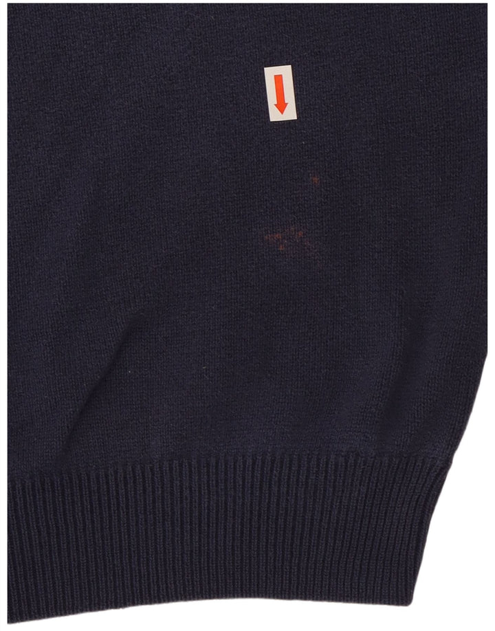Marks & Spencer Mens Regular Fit V-Neck Jumper Sweater Large Navy Blue