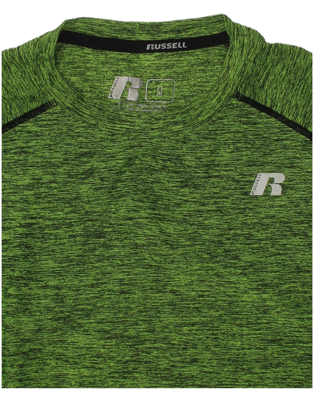 RUSSELL ATHLETIC Boys Dri-Power Top Long Sleeve 7-8 Years Medium Green