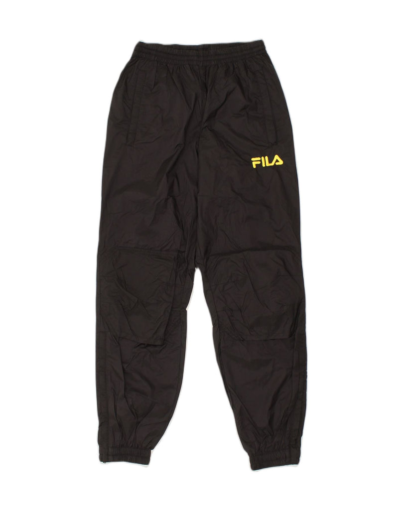 FILA Mens Tracksuit Trousers Size 38/40 Medium Black Nylon | Vintage Fila | Thrift | Second-Hand Fila | Used Clothing | Messina Hembry 