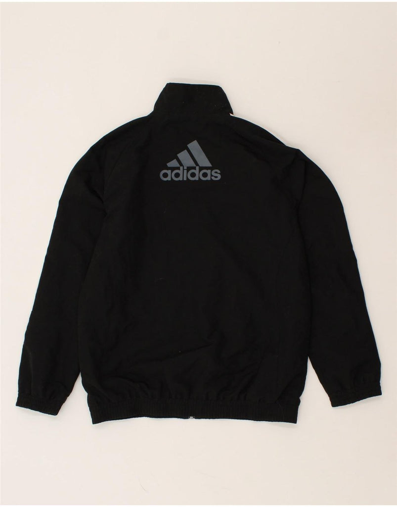 ADIDAS Boys Graphic Tracksuit Top Jacket 11-12 Years Black Polyester | Vintage Adidas | Thrift | Second-Hand Adidas | Used Clothing | Messina Hembry 